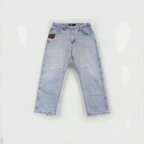 Wrangler Riggs Workwear Jeans Distressed Whiskered Blue Jeans Men's 36x30 4422 - Picture 1 of 11